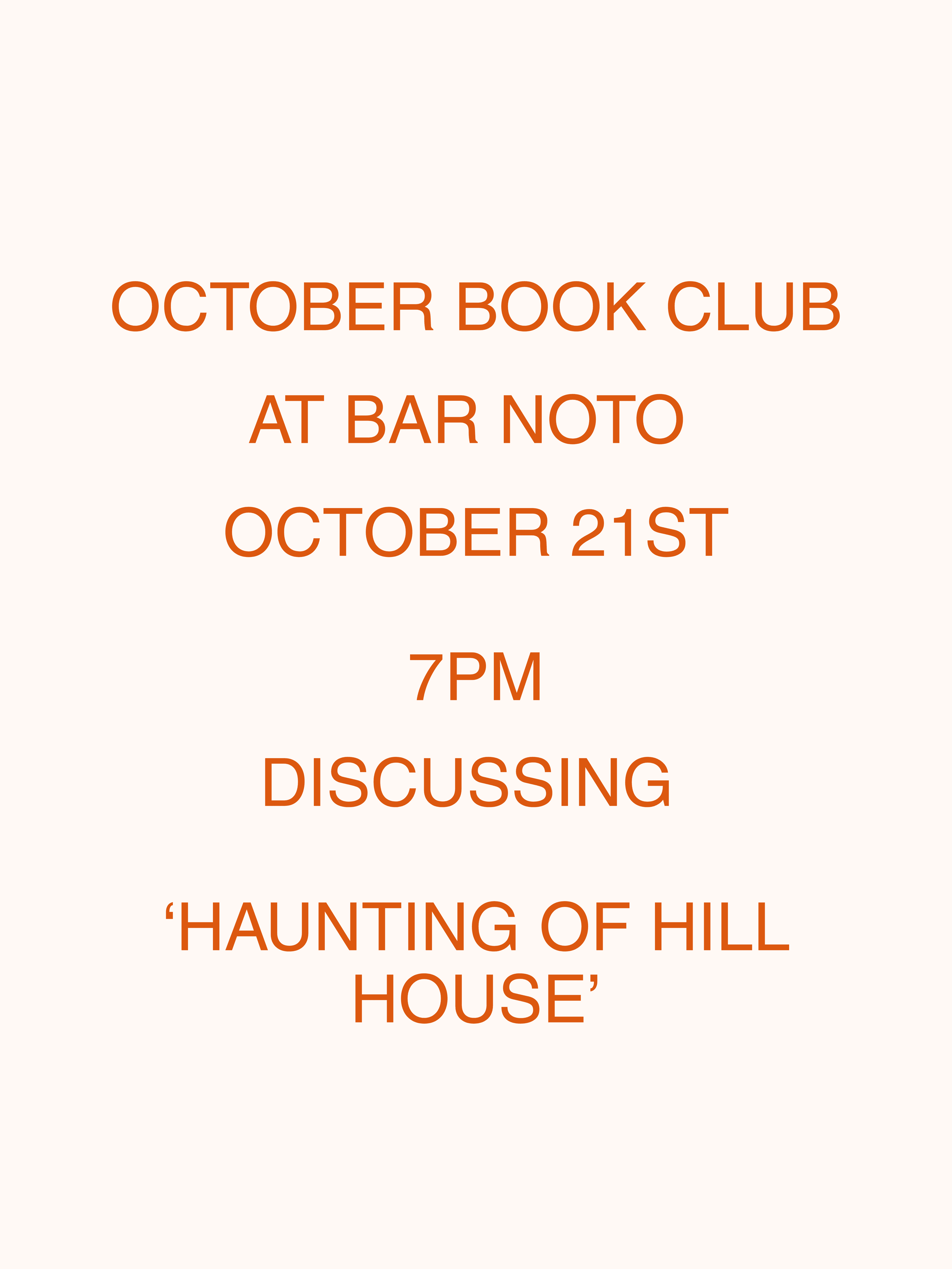October Book Club - Haunting of Hill House