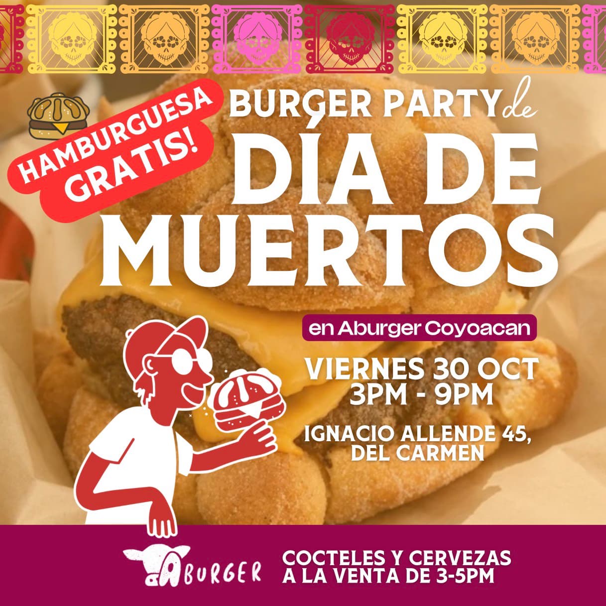 Burger-Party de Día de Muertos en Aburger