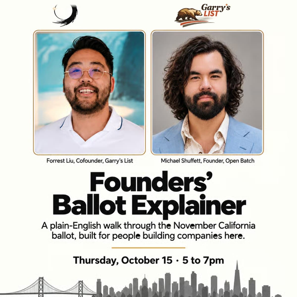 Founders' Ballot Explainer, hosted by Garry's List and Open Batch
