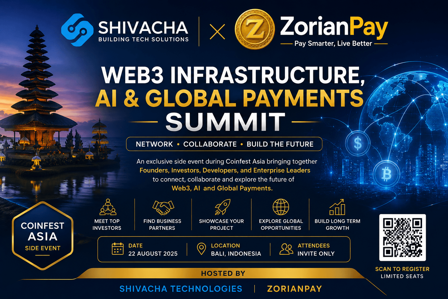 Future of Web3 Infrastructure & Global Payments Hosted by Shivacha Technologies & ZorianPay