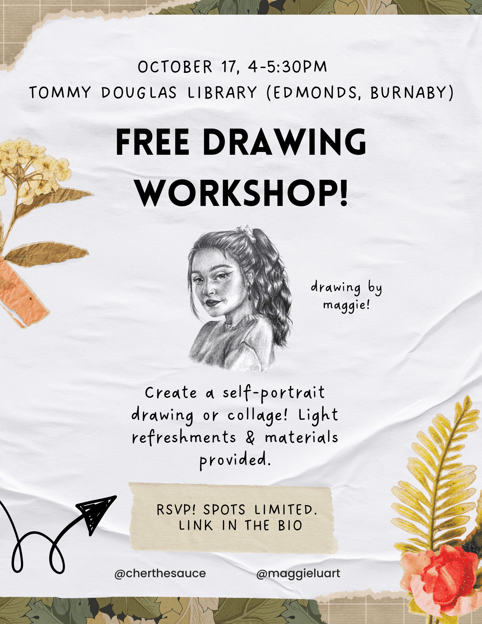 Free Drawing Workshop: Self-Portraits & Collage