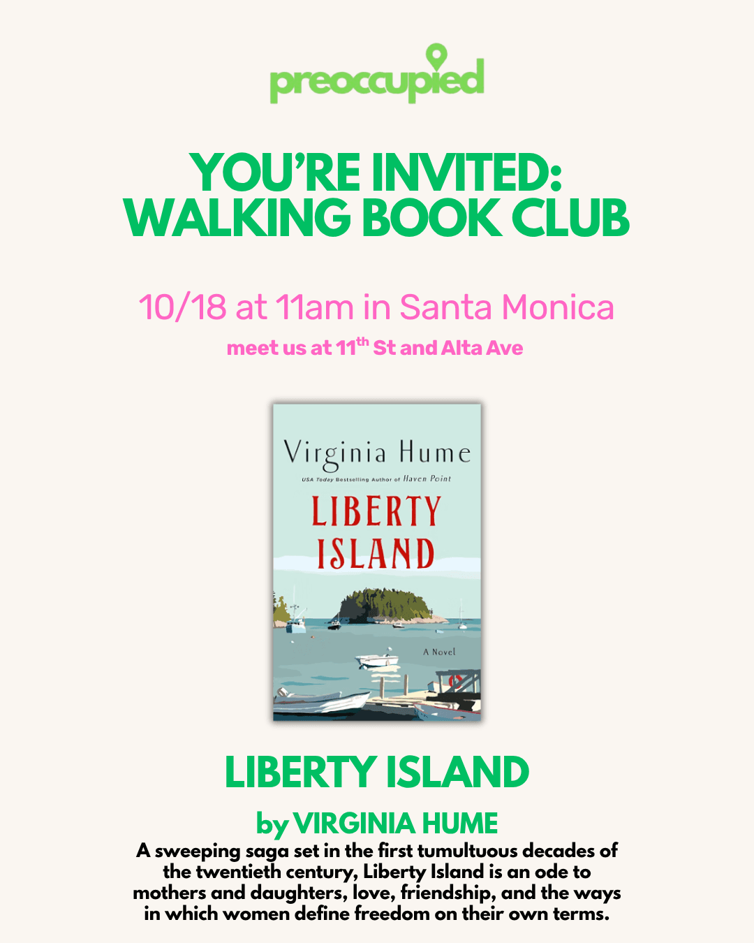 Preoccupied LA October Walking Book Club with Virginia Hume
